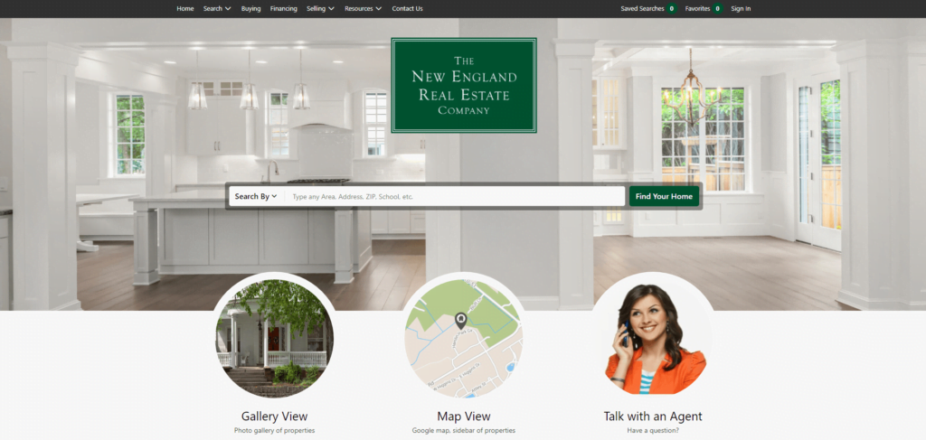 وبسایت مشاوره املاک The New England Real Estate Company